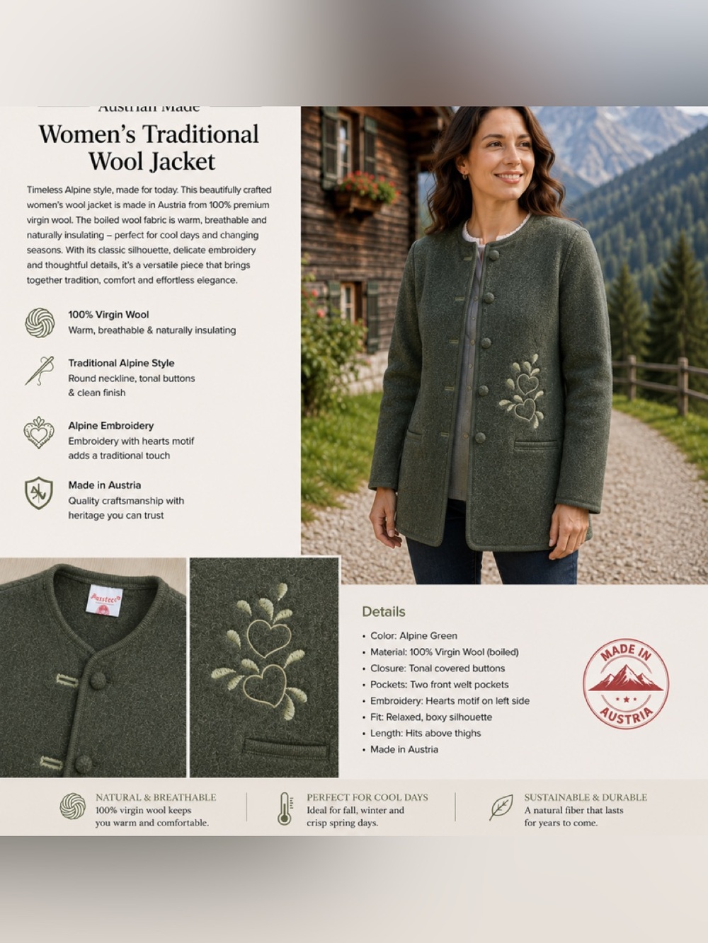 Women’s Traditional Austrian Wool Jacket